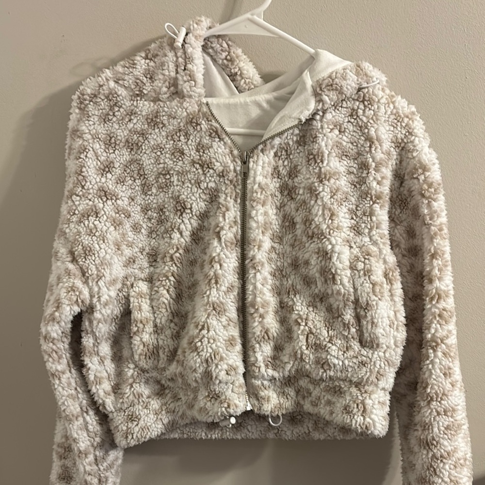 Cozy Cream Fleece Zip-Up Jacket